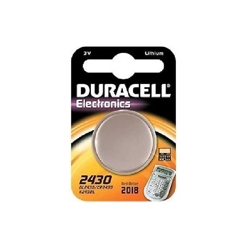 DURACELL Lot de 2 Blisters de 1 Pile Bouton Lithium Electronics CR 2430 3 Volt DURACELL Lot de 2 Blisters de 1 Pile Bouton Lithium Electronics CR 2430 3 Volt