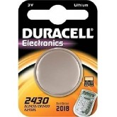 DURACELL Lot de 2 Blisters de 1 Pile Bouton Lithium Electronics CR 2430 3 Volt