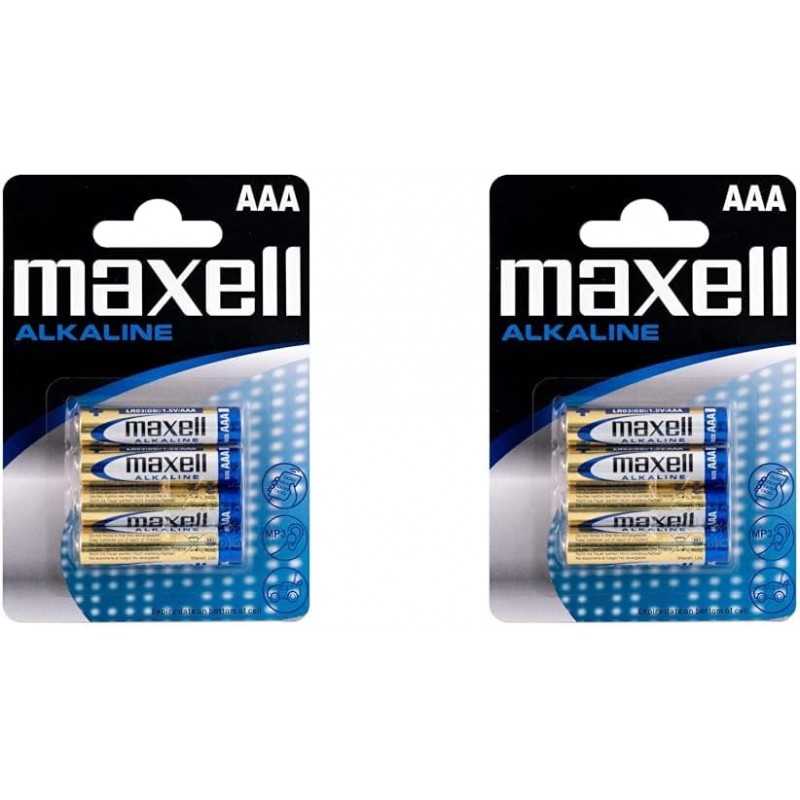 Maxell - Pile Alcaline - AAA x 4 - Long Lasting Power (LR03) (Lot de 2)