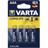 Pile alcaline AAA - LR03 LONGLIFE (Blister 4 unités) Ø10,5 x 44,5 mm, idéale pour Les appareils Qui nécessitent Une énergie