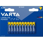 VARTA Piles Bloc 9V, lot de 2, Longlife Power, Alcalines, pour détecteurs de fumée, alarmes incendie, microphones