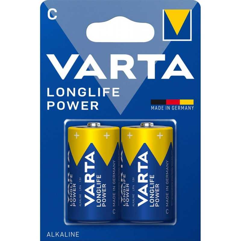 VARTA Piles Bloc 9V, lot de 2, Longlife Power, Alcalines, pour détecteurs de fumée, alarmes incendie, microphones