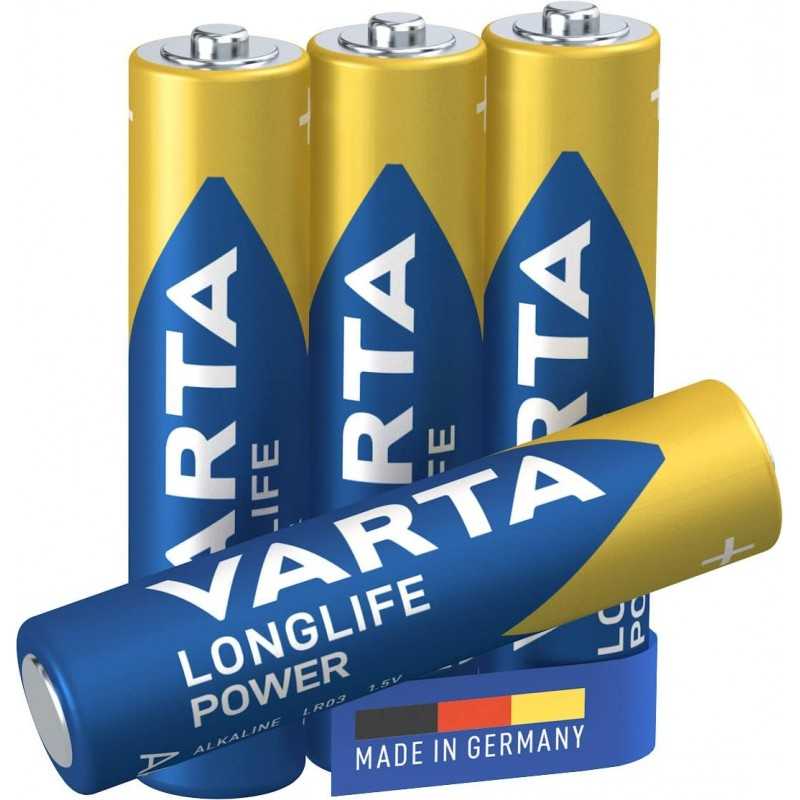 VARTA Piles Bloc 9V, lot de 2, Longlife Power, Alcalines, pour détecteurs de fumée, alarmes incendie, microphones
