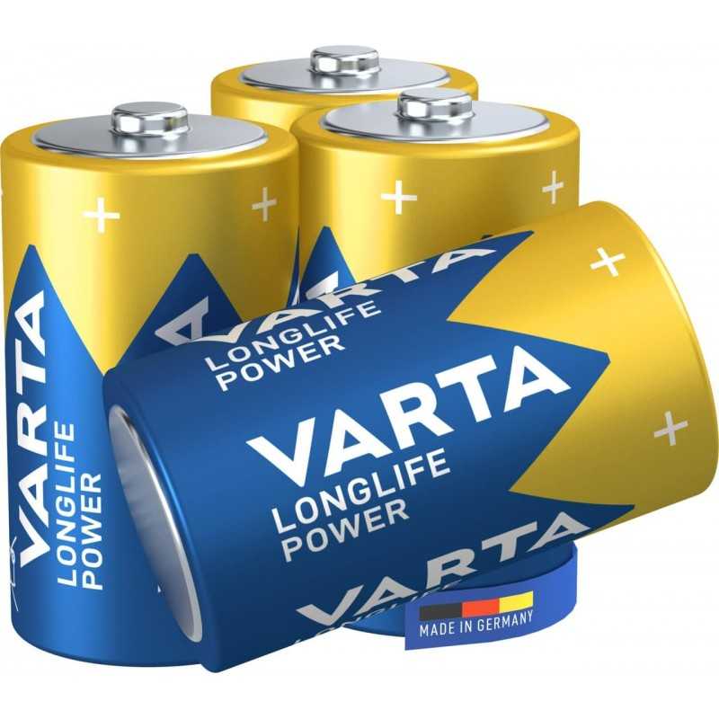 VARTA Piles Bloc 9V, lot de 2, Longlife Power, Alcalines, pour détecteurs de fumée, alarmes incendie, microphones
