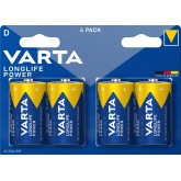 VARTA Piles Bloc 9V, lot de 2, Longlife Power, Alcalines, pour détecteurs de fumée, alarmes incendie, microphones