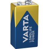 VARTA Piles Bloc 9V, lot de 2, Longlife Power, Alcalines, pour détecteurs de fumée, alarmes incendie, microphones