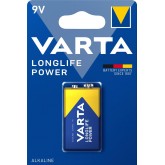 VARTA Piles Bloc 9V, lot de 2, Longlife Power, Alcalines, pour détecteurs de fumée, alarmes incendie, microphones