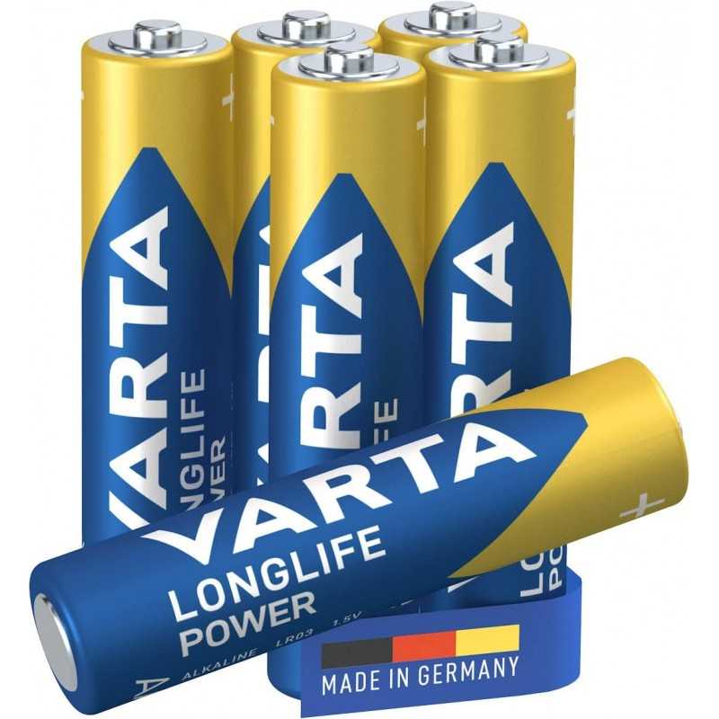 VARTA Piles Bloc 9V, lot de 2, Longlife Power, Alcalines, pour détecteurs de fumée, alarmes incendie, microphones