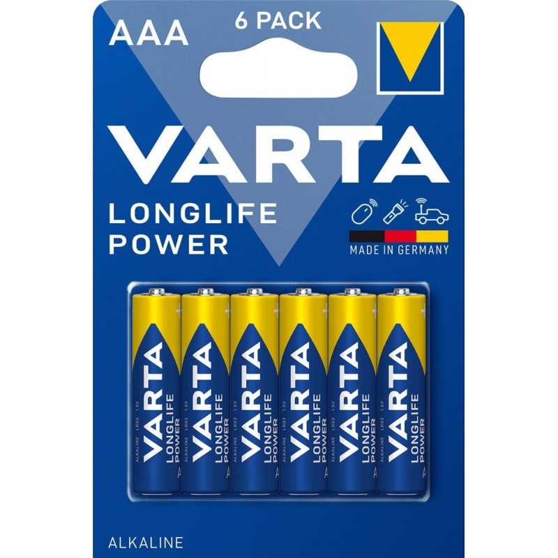 VARTA Piles Bloc 9V, lot de 2, Longlife Power, Alcalines, pour détecteurs de fumée, alarmes incendie, microphones