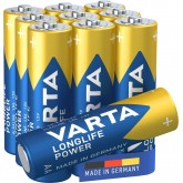 VARTA Piles Bloc 9V, lot de 2, Longlife Power, Alcalines, pour détecteurs de fumée, alarmes incendie, microphones