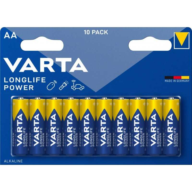 VARTA Piles Bloc 9V, lot de 2, Longlife Power, Alcalines, pour détecteurs de fumée, alarmes incendie, microphones