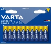 VARTA Piles Bloc 9V, lot de 2, Longlife Power, Alcalines, pour détecteurs de fumée, alarmes incendie, microphones