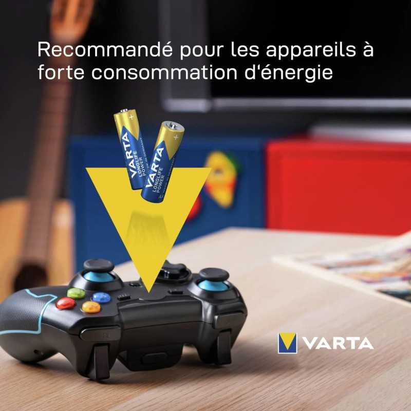 VARTA Piles Bloc 9V, lot de 2, Longlife Power, Alcalines, pour détecteurs de fumée, alarmes incendie, microphones