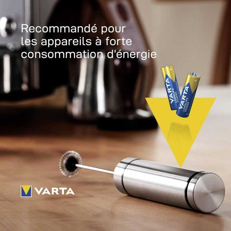 VARTA Piles Bloc 9V, lot de 2, Longlife Power, Alcalines, pour détecteurs de fumée, alarmes incendie, microphones