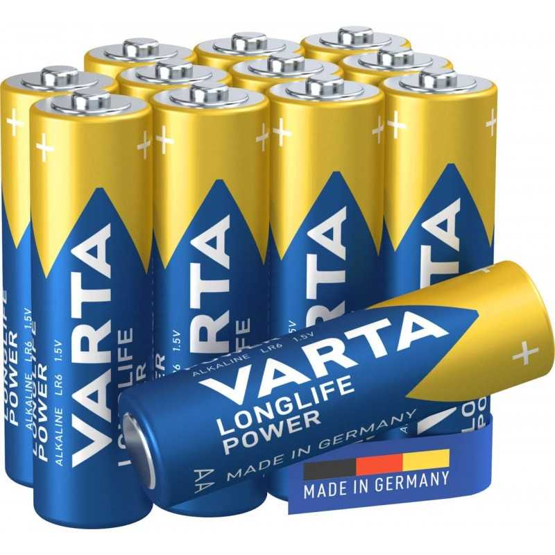 VARTA Piles Bloc 9V, lot de 2, Longlife Power, Alcalines, pour détecteurs de fumée, alarmes incendie, microphones