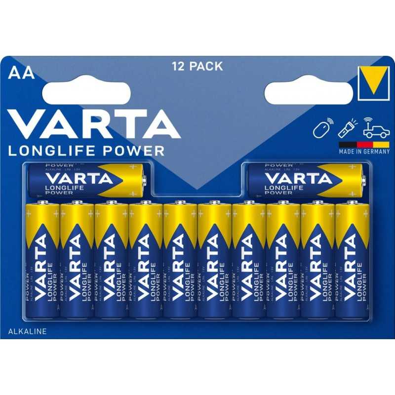 VARTA Piles Bloc 9V, lot de 2, Longlife Power, Alcalines, pour détecteurs de fumée, alarmes incendie, microphones