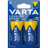 VARTA Piles Bloc 9V, lot de 2, Longlife Power, Alcalines, pour détecteurs de fumée, alarmes incendie, microphones