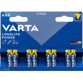 VARTA Piles Bloc 9V, lot de 2, Longlife Power, Alcalines, pour détecteurs de fumée, alarmes incendie, microphones
