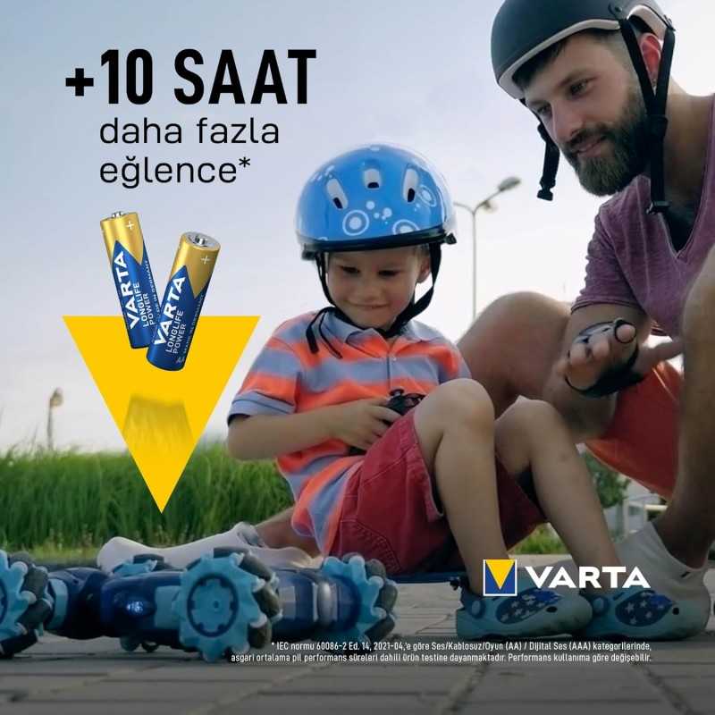 VARTA Piles Bloc 9V, lot de 2, Longlife Power, Alcalines, pour détecteurs de fumée, alarmes incendie, microphones