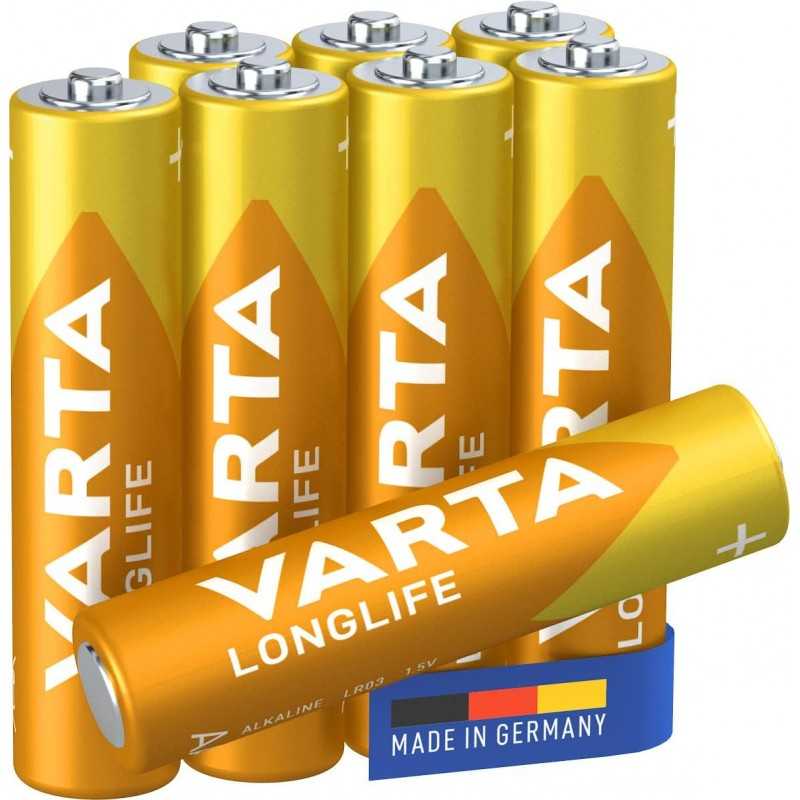 VARTA Piles Bloc 9V, lot de 2, Longlife Power, Alcalines, pour détecteurs de fumée, alarmes incendie, microphones