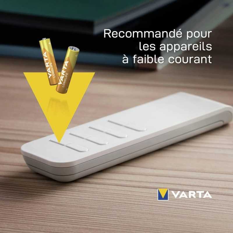 VARTA Piles Bloc 9V, lot de 2, Longlife Power, Alcalines, pour détecteurs de fumée, alarmes incendie, microphones