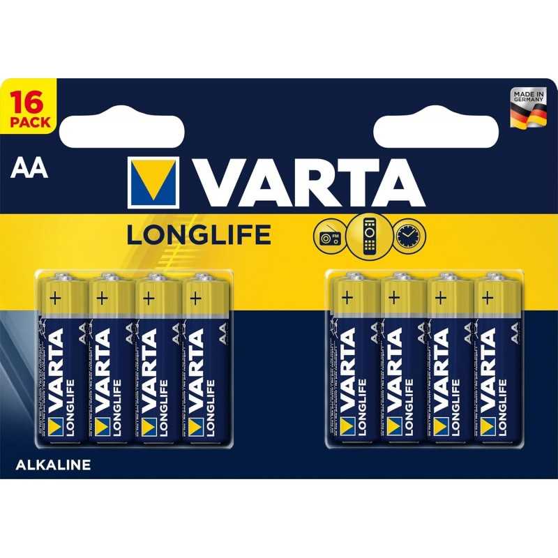 VARTA Piles Bloc 9V, lot de 2, Longlife Power, Alcalines, pour détecteurs de fumée, alarmes incendie, microphones