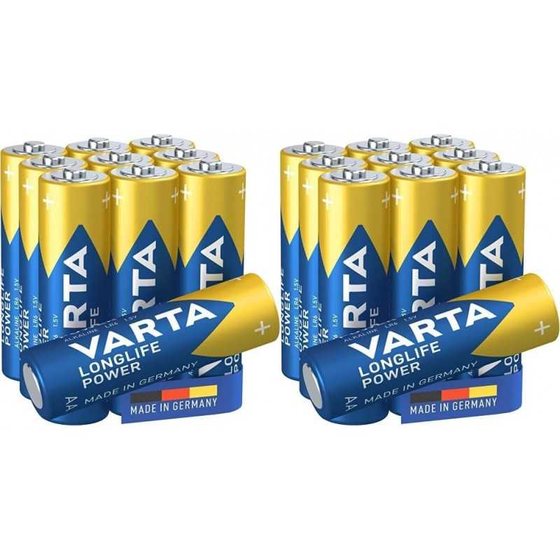 VARTA Piles Bloc 9V, lot de 2, Longlife Power, Alcalines, pour détecteurs de fumée, alarmes incendie, microphones