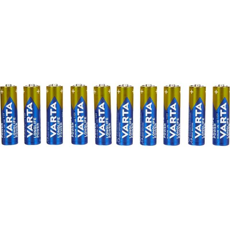 VARTA Piles Bloc 9V, lot de 2, Longlife Power, Alcalines, pour détecteurs de fumée, alarmes incendie, microphones
