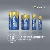 VARTA Piles Bloc 9V, lot de 2, Longlife Power, Alcalines, pour détecteurs de fumée, alarmes incendie, microphones