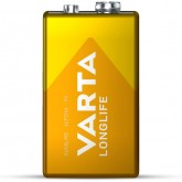 VARTA Piles Bloc 9V, lot de 2, Longlife Power, Alcalines, pour détecteurs de fumée, alarmes incendie, microphones