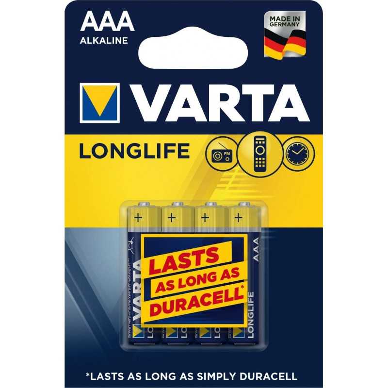 VARTA Piles Bloc 9V, lot de 2, Longlife Power, Alcalines, pour détecteurs de fumée, alarmes incendie, microphones