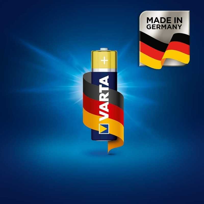 VARTA Piles Bloc 9V, lot de 2, Longlife Power, Alcalines, pour détecteurs de fumée, alarmes incendie, microphones