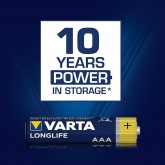 VARTA Piles Bloc 9V, lot de 2, Longlife Power, Alcalines, pour détecteurs de fumée, alarmes incendie, microphones