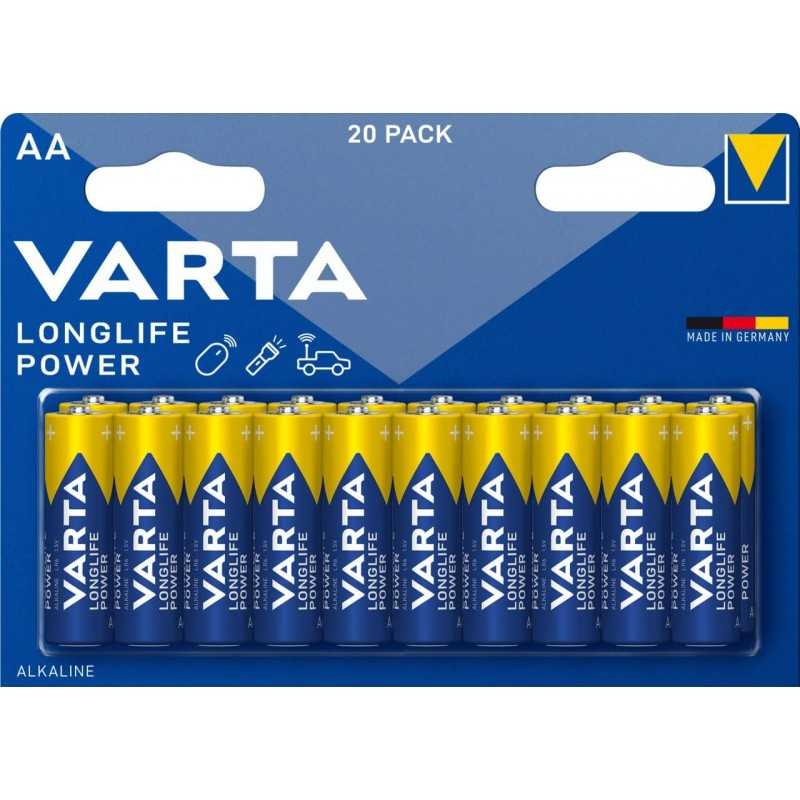 VARTA Piles Bloc 9V, lot de 2, Longlife Power, Alcalines, pour détecteurs de fumée, alarmes incendie, microphones