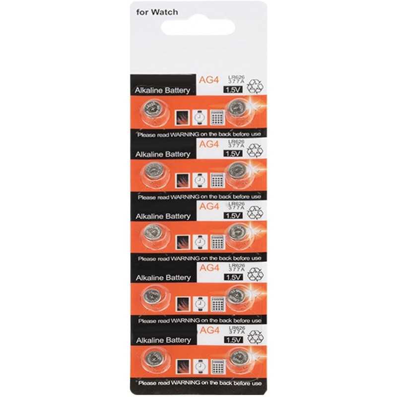 Lot de 20 piles bouton alcalines AG4 377/LR626sw haute performance pour montres et calculatrices