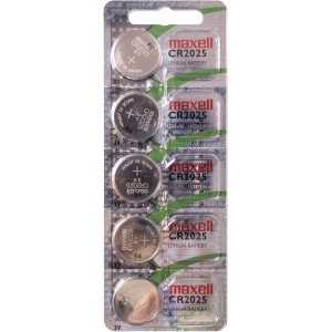 Maxell CR2025 Lot de 5 piles au lithium 3 V, 170 mAh Gris