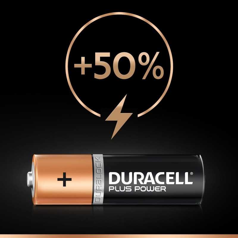 Duracell Plus Power Piles Alcalines type AA, Lot de 4 piles