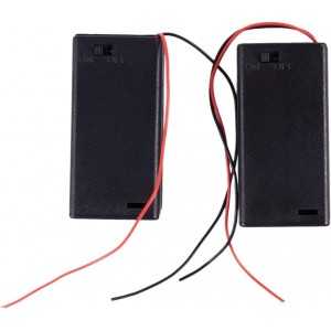 Haude Lot de 2 boîtiers de piles AA 3 V avec fente pour interrupteur marche/arrêt