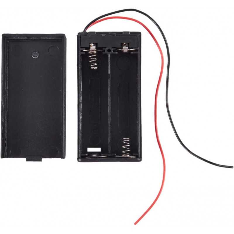 Haude Lot de 2 boîtiers de piles AA 3 V avec fente pour interrupteur marche/arrêt