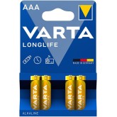 Pile alcaline AAA - LR03 LONGLIFE (Blister 4 unités) Ø10,5 x 44,5 mm, idéale pour Les appareils Qui nécessitent Une énergie