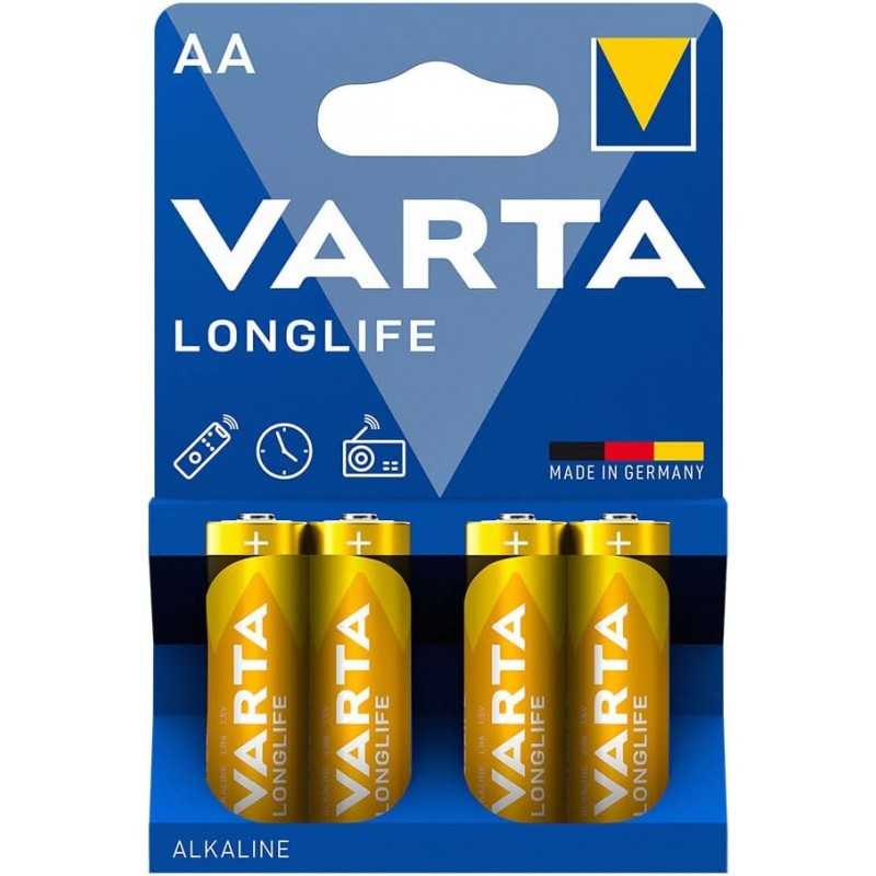Pile Alkalina AA - LR06 Longlife sous Blister de 4 unités, idéale pour Une Performance prolongée. Dimensions : Ø14,5 x 50,5 mm. Pile Alkalina AA - LR06 Longlife sous Blister de 4 unités, idéale pour Une Performance prolongée. Dimensions : Ø14,5 x 50,5 mm.