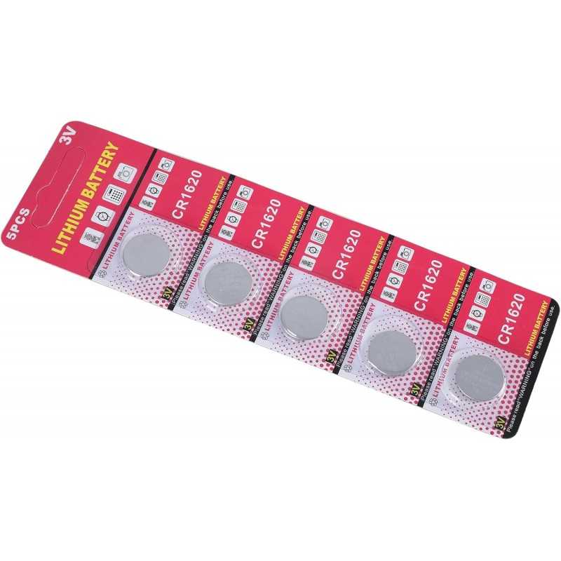 MCAOAL Lot de 5 piles bouton CR1620 3 V au lithium pour appareils électroniques non rechargeables MCAOAL Lot de 5 piles bouton CR1620 3 V au lithium pour appareils électroniques non rechargeables
