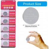 MCAOAL Lot de 5 piles bouton CR1620 3 V au lithium pour appareils électroniques non rechargeables