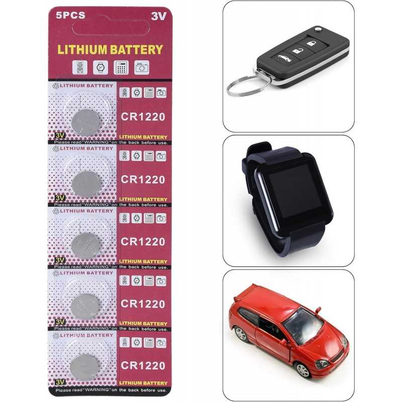 MCAOAL Multipacks CR1220 Lot de piles bouton au lithium 3 V CR1220 3 V pour appareils électroniques Gadgets