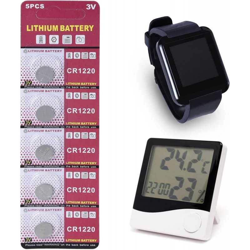MCAOAL Multipacks CR1220 Lot de piles bouton au lithium 3 V CR1220 3 V pour appareils électroniques Gadgets