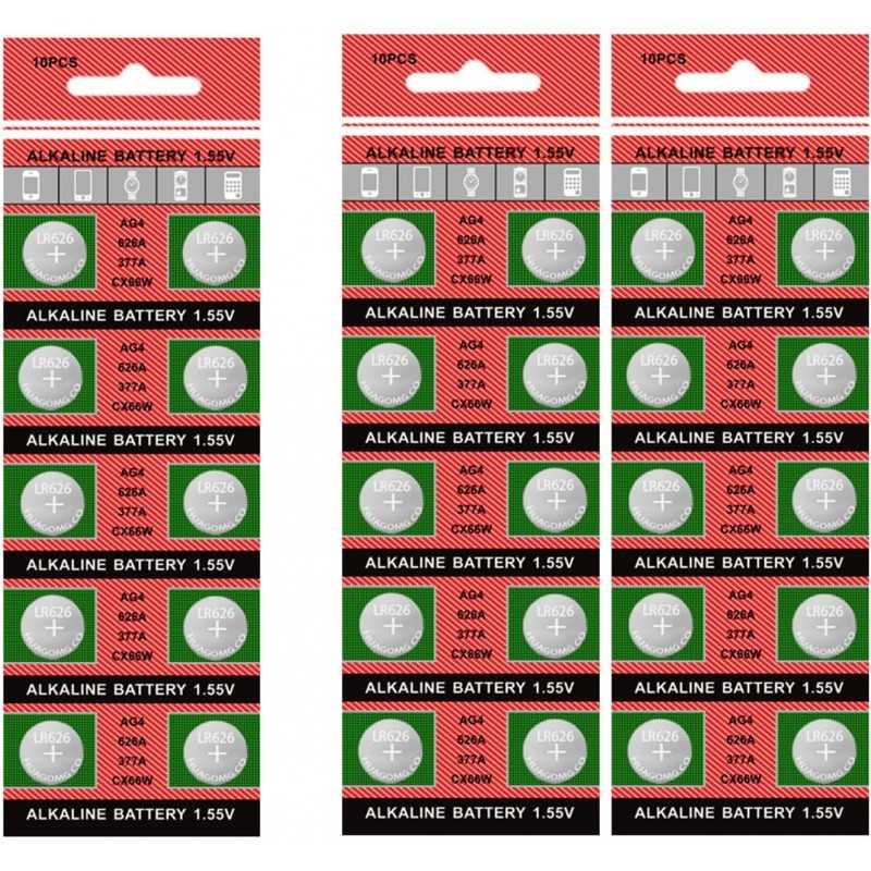 Lot de 10 piles bouton AG4 377 LR626 avec tensions stables pour montres et gadgets
