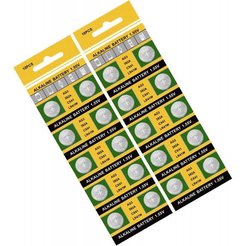 Lot de 10 piles bouton AG3 736 LR41 avec tensions stables pour montres et gadgets