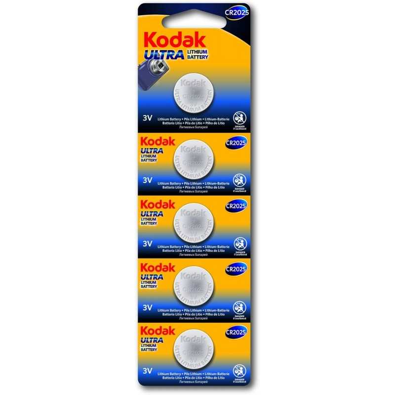 KODAK Pile Bouton Ultra Lithium CR2025 3V - Vendu par Lot de 5 KODAK Pile Bouton Ultra Lithium CR2025 3V - Vendu par Lot de 5