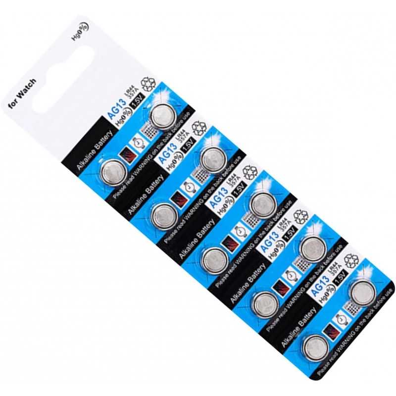 Lot de 20/10 piles bouton LR44 AG13 pour montre - 1,5 V - Pour petits appareils électroniques