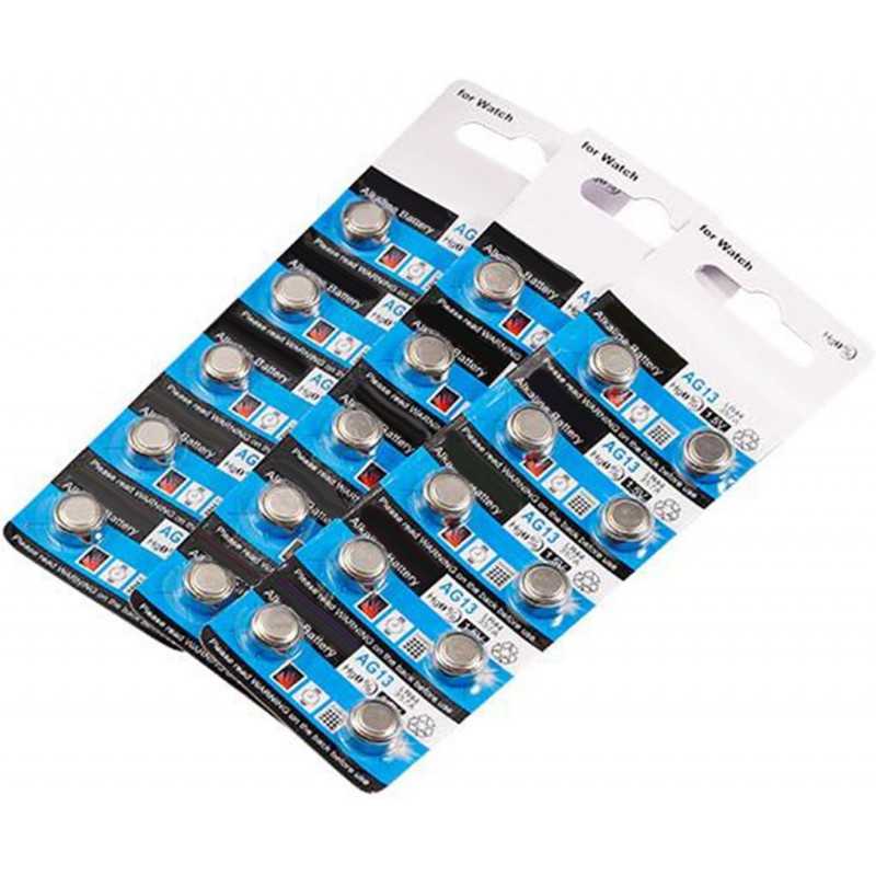 Lot de 20/10 piles bouton LR44 AG13 pour montre - 1,5 V - Pour petits appareils électroniques